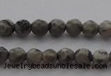 CTG215 15.5 inches 3mm faceted round tiny grey picture jasper beads