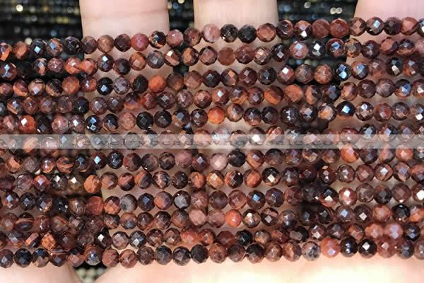 CTG2212 15 inches 2mm,3mm faceted round red tiger eye beads