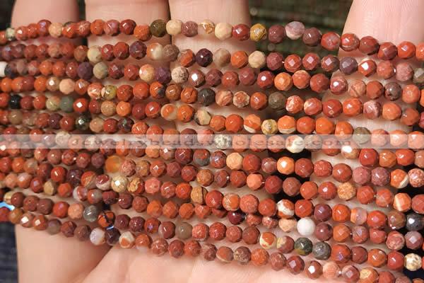 CTG2215 15 inches 2mm,3mm faceted round red jasper beads