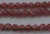 CTG223 15.5 inches 3mm faceted round tiny strawberry quartz beads