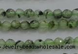 CTG224 15.5 inches 3mm faceted round tiny green rutilated quartz beads