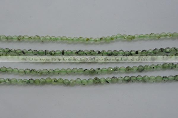 CTG224 15.5 inches 3mm faceted round tiny green rutilated quartz beads