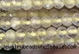 CTG2244 15 inches 2mm faceted round golden rutilated quartz beads