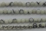 CTG250 15.5 inches 2mm round tiny white howlite turquoise beads