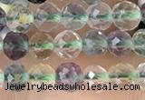 CTG2509 15.5 inches 4mm faceted round fluorite beads wholesale