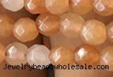 CTG2520 15.5 inches 4mm faceted round red aventurine beads