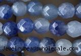 CTG2522 15.5 inches 4mm faceted round blue aventurine beads