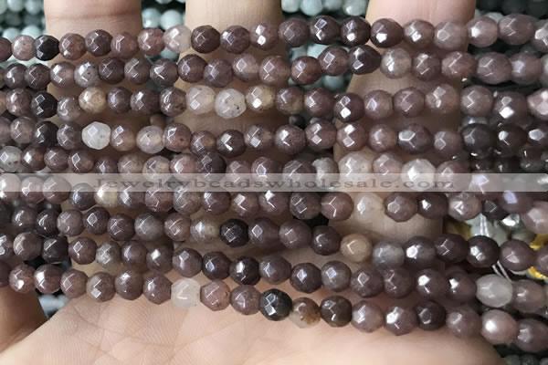 CTG2523 15.5 inches 4mm faceted round purple aventurine beads