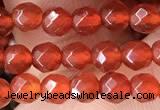 CTG2531 15.5 inches 4mm faceted round red agate beads wholesale