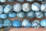 CTG2535 15.5 inches 4mm faceted round blue crazy lace agate beads