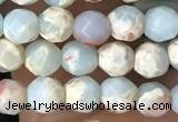 CTG3546 15.5 inches 4mm faceted round serpentine jasper beads