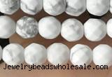 CTG3570 15.5 inches 4mm faceted round white howlite beads