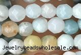 CTG3571 15.5 inches 4mm faceted round amazonite beads wholesale