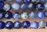 CTG3573 15.5 inches 4mm faceted round sodalite beads wholesale