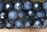 CTG3574 15.5 inches 4mm faceted round dumortierite beads