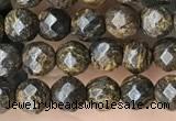 CTG3594 15.5 inches 4mm faceted round bronzite beads wholesale