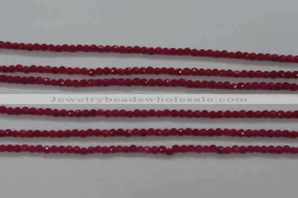 CTG403 15.5 inches 2mm faceted round tiny dyed candy jade beads