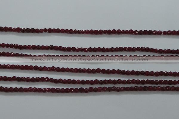 CTG405 15.5 inches 2mm faceted round tiny dyed candy jade beads