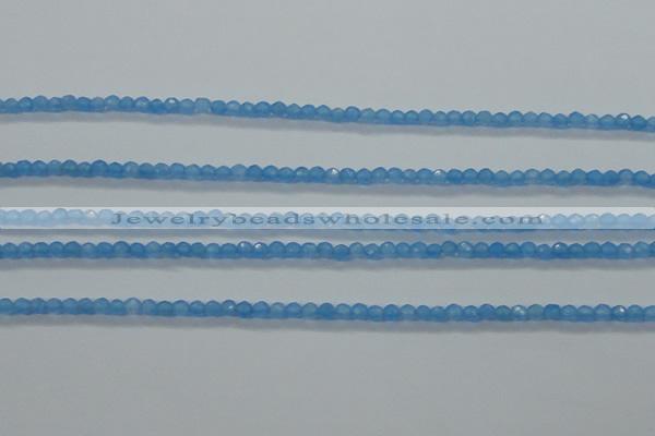 CTG409 15.5 inches 2mm faceted round tiny dyed candy jade beads