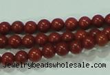 CTG48 15.5 inches 2mm round tiny red brick beads wholesale