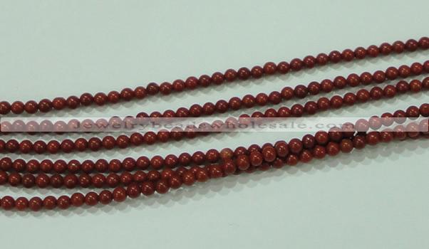 CTG48 15.5 inches 2mm round tiny red brick beads wholesale