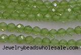 CTG500 15.5 inches 2mm faceted round tiny peridot gemstone beads