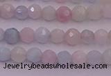 CTG505 15.5 inches 4mm faceted round tiny morganite beads