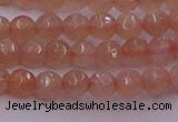 CTG507 15.5 inches 4mm faceted round tiny peach moonstone beads