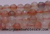 CTG508 15.5 inches 4mm faceted round tiny rainbow moonstone beads