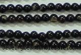 CTG51 15.5 inches 1.5mm round grade AB tiny black agate beads wholesale