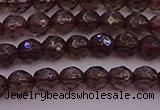 CTG511 15.5 inches 4mm faceted round tiny smoky quartz beads