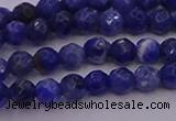 CTG513 15.5 inches 4mm faceted round tiny sodalite beads