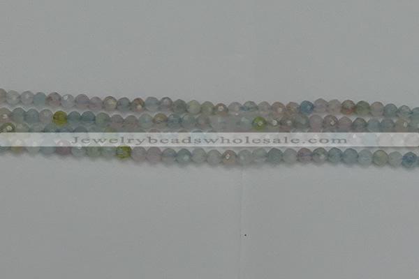 CTG550 15.5 inches 4mm faceted round tiny morganite beads