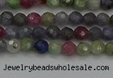 CTG552 15.5 inches 4mm faceted round tiny mixed gemstone beads