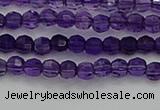 CTG553 15.5 inches 4mm faceted round tiny amethyst beads