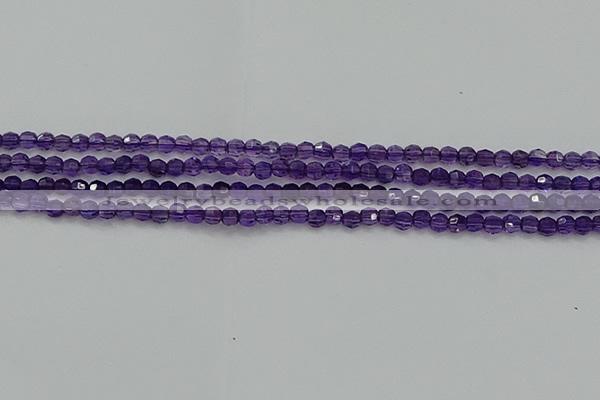 CTG553 15.5 inches 4mm faceted round tiny amethyst beads