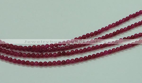 CTG57 15.5 inches 2mm round tiny dyed white jade beads wholesale