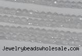 CTG600 15.5 inches 2mm faceted round white crystal beads