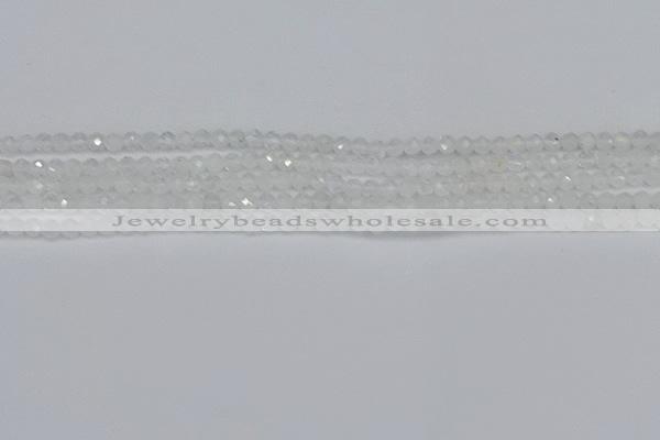 CTG604 15.5 inches 3mm faceted round white moonstone beads