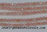 CTG606 15.5 inches 2mm faceted round peach moonstone beads