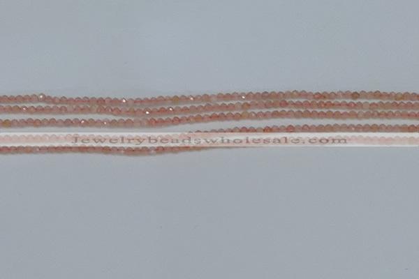 CTG606 15.5 inches 2mm faceted round peach moonstone beads