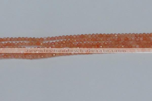 CTG610 15.5 inches 3mm faceted round golden sunstone beads