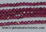 CTG617 15.5 inches 2mm faceted round mozambique red garnet beads