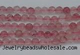 CTG625 15.5 inches 2mm faceted round strawberry quartz beads