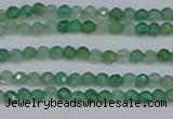 CTG628 15.5 inches 3mm faceted round green strawberry quartz beads