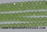 CTG630 15.5 inches 3mm faceted round peridot gemstone beads