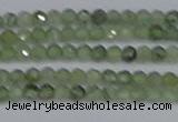 CTG634 15.5 inches 3mm faceted round green rutilated quartz beads