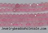 CTG635 15.5 inches 2mm faceted round Madagascar rose quartz beads