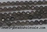 CTG639 15.5 inches 2mm faceted round smoky black obsidian beads