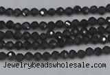 CTG641 15.5 inches 2mm faceted round golden black obsidian beads